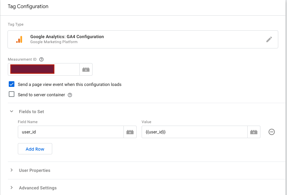 configuración user id ga4