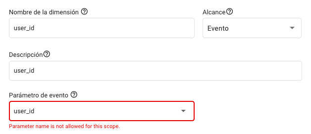 usar el user_id como dimension