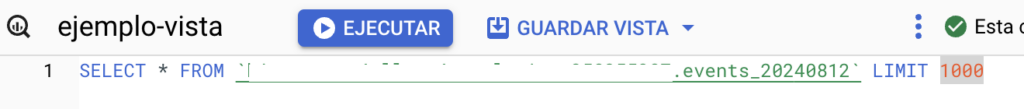 ejemplo de consultas SQL en BigQuery